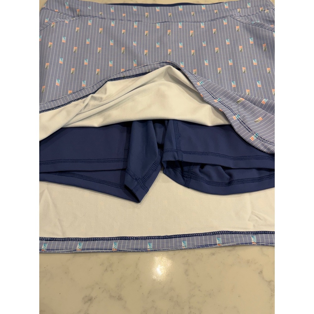 Peter Millar Crown Sport Alice Dominoes Golf Skort Skirt Blue NWT XL Performance - Picture 9 of 10